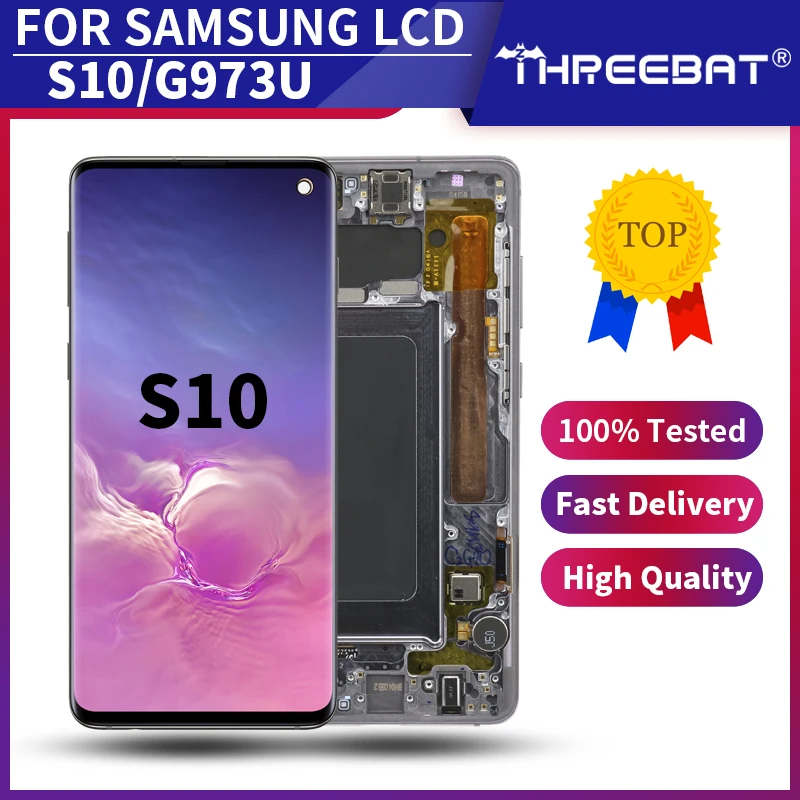 6 1 &quotSUPER AMOLED ЖК дисплей для SAMSUNG Galaxy S10 G973F/DS G973U G973F SM-G973 сборочного узла сенсорного