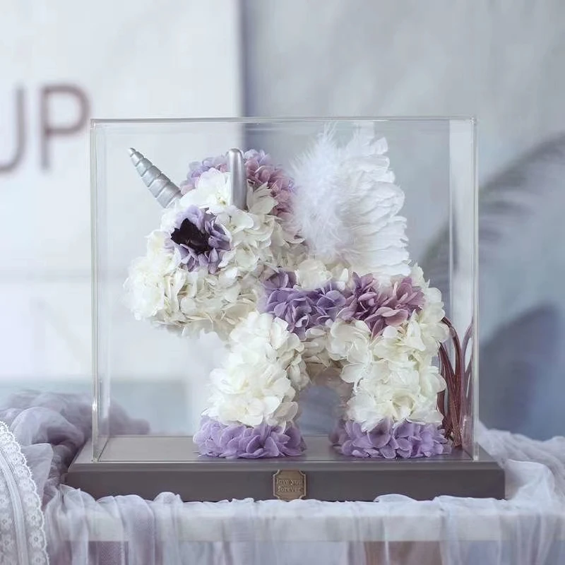 

Dried flower unicorn gift box custom confession proposal birthday gift home decoration