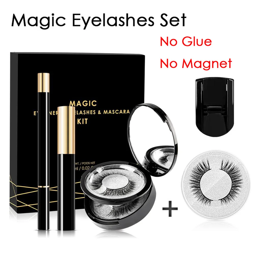Накладные ресницы из искусственной норки 3D натуральные длинные 5 магнитных