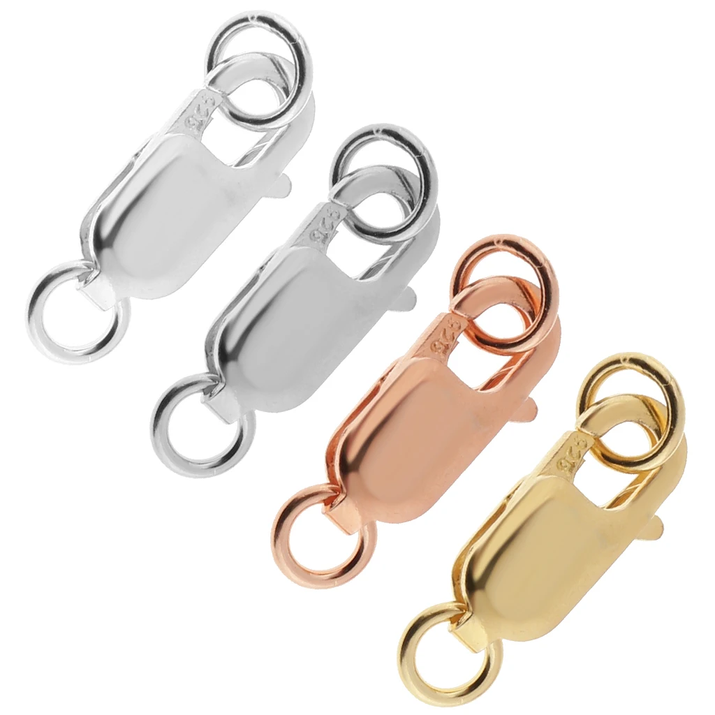 925 Стерлинговое Серебро Цвет Коготь Омаров застежка с петлей брелок для ожерелья