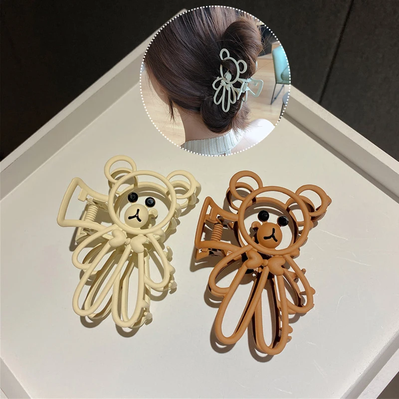 

Cute Cartoon Animals Women Hair Clamping Alloy Paint Three-Dimensional Bear Hair Claw Ponytail For Girls Hair Accessories