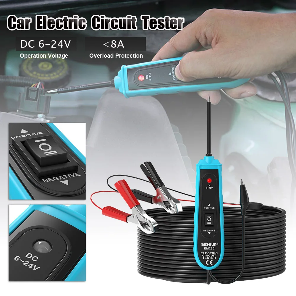 

12V 24V Battery Power Probe Auto Circuit Tester EM285 Electrical System Powerscan Test Car Repair Diagnostic Tools Dropshipping