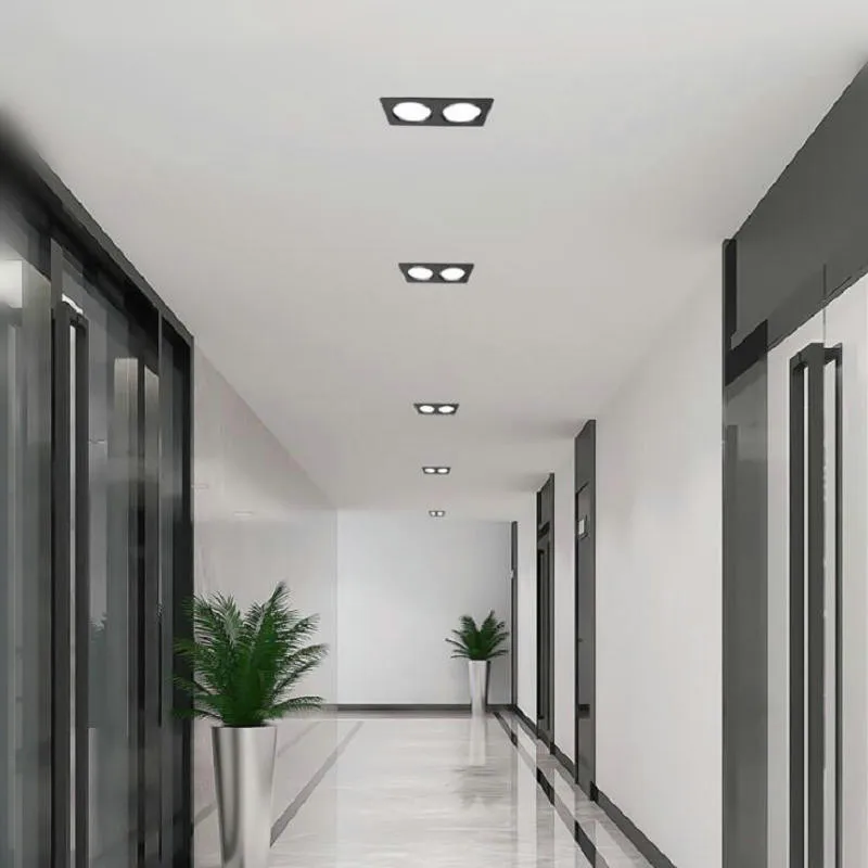 Двойной светодиодный потолочный светильник 10 Вт 14 18 квадратная утопленная лампа