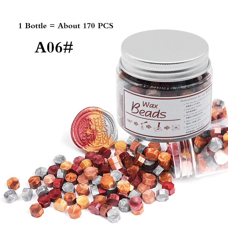 170 шт Смешанные печатные восковые штамповочные уплотнительные бусины уплотнения