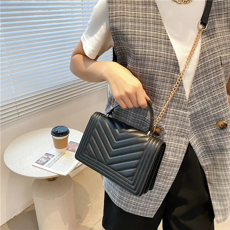 Винтажная маленькая сумка через плечо из искусственной кожи на цепочке для