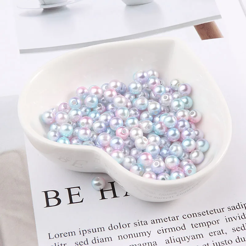 Красочные круглые жемчужины бусины размеров 3 8 мм имитация жемчуга для одежды с