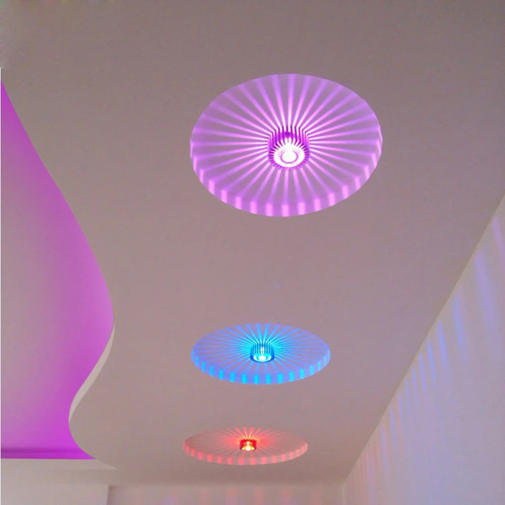 

Modern LED Celling lamp 3 W Colorful RGB Down light Aisle Corridor Light Art Gallery Lamps Porch Lights As Home Decoration