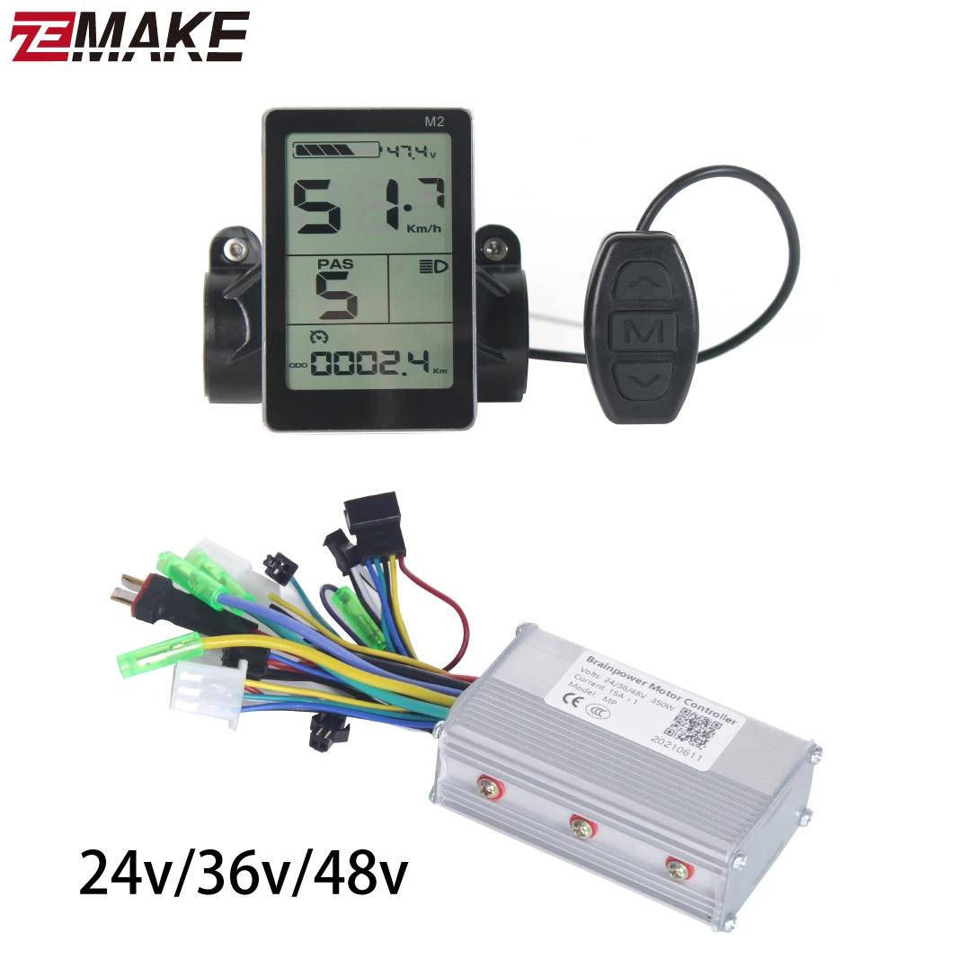 24v/36v/48v 350W 500w Electric Bike Brushless Motor Controller with LCD Display Electric Bicycle Scooter E-bike Parts zemake