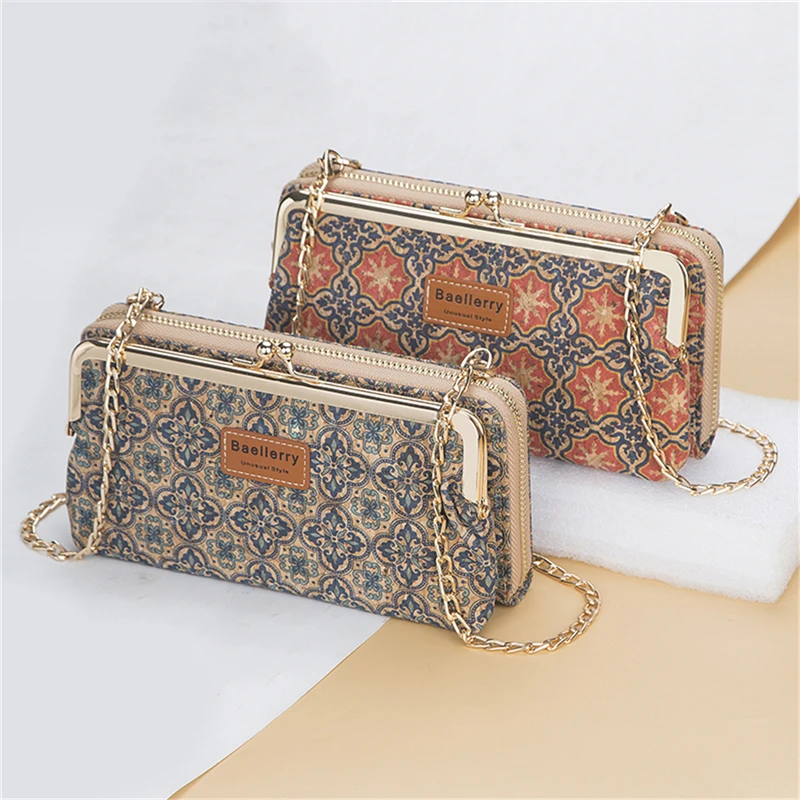 

Women Retro Shoulder Bag PU Leatheer Geometric Flarol Printed Fashion Crossbody Bag Female Flap Walltes