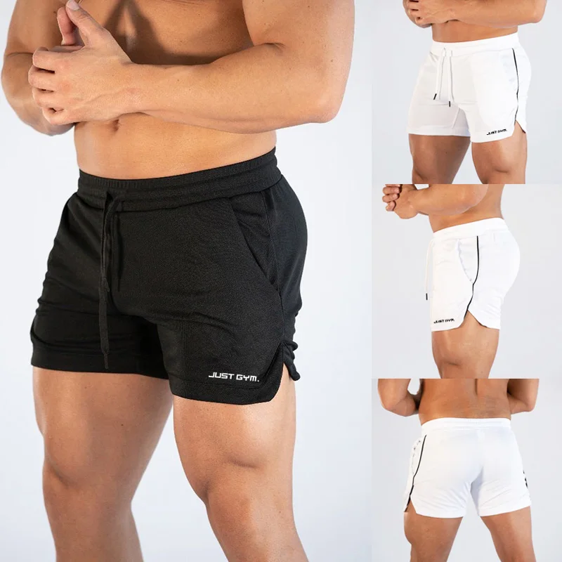 

New Men Bodybuilding Shorts Jogger Mesh Gyms Fitness Workout Male Quick Dry Breathable Man Summer Sportswear Beach Short Pant