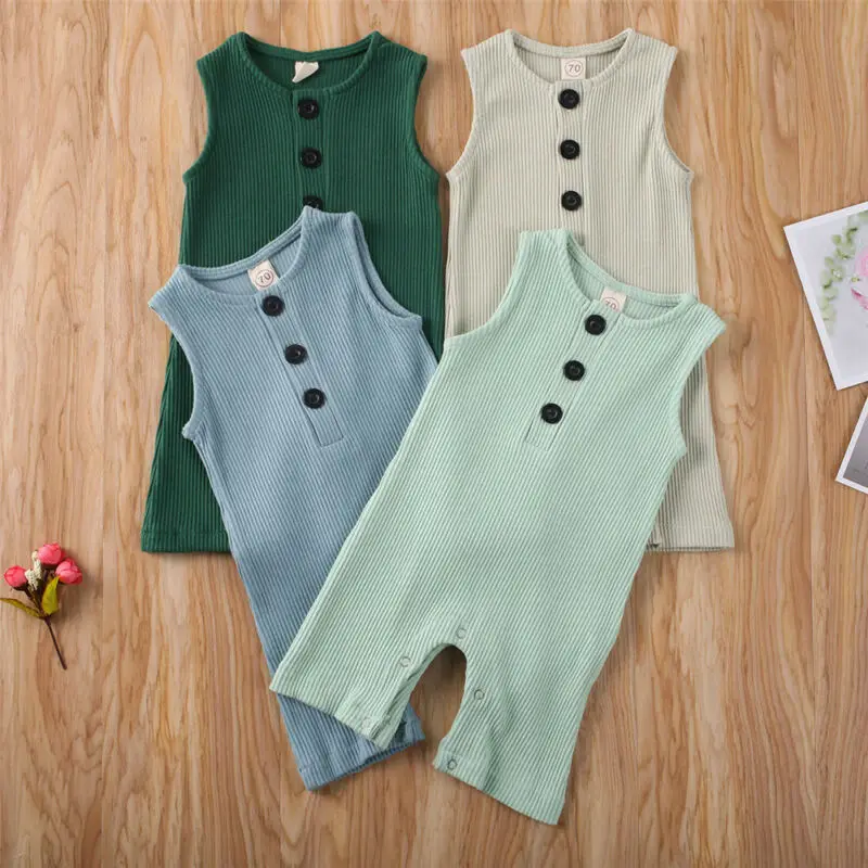 2020 Детская летняя одежда милый комбинезон для новорожденных мальчиков и девочек