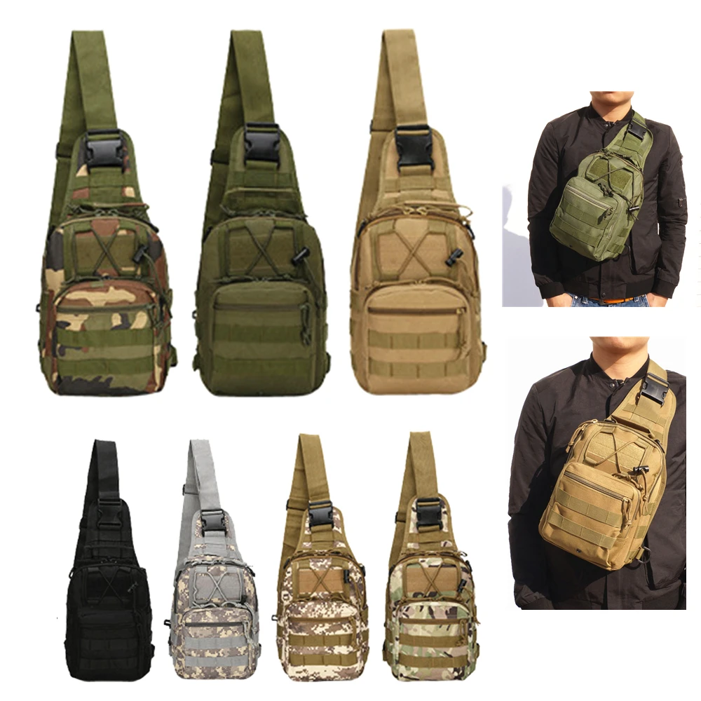

Тактическая Мужская нагрудная сумка из ткани Оксфорд, армейская Военная уличная сумка на плечо для мужчин, камуфляжная походная сумка чере...