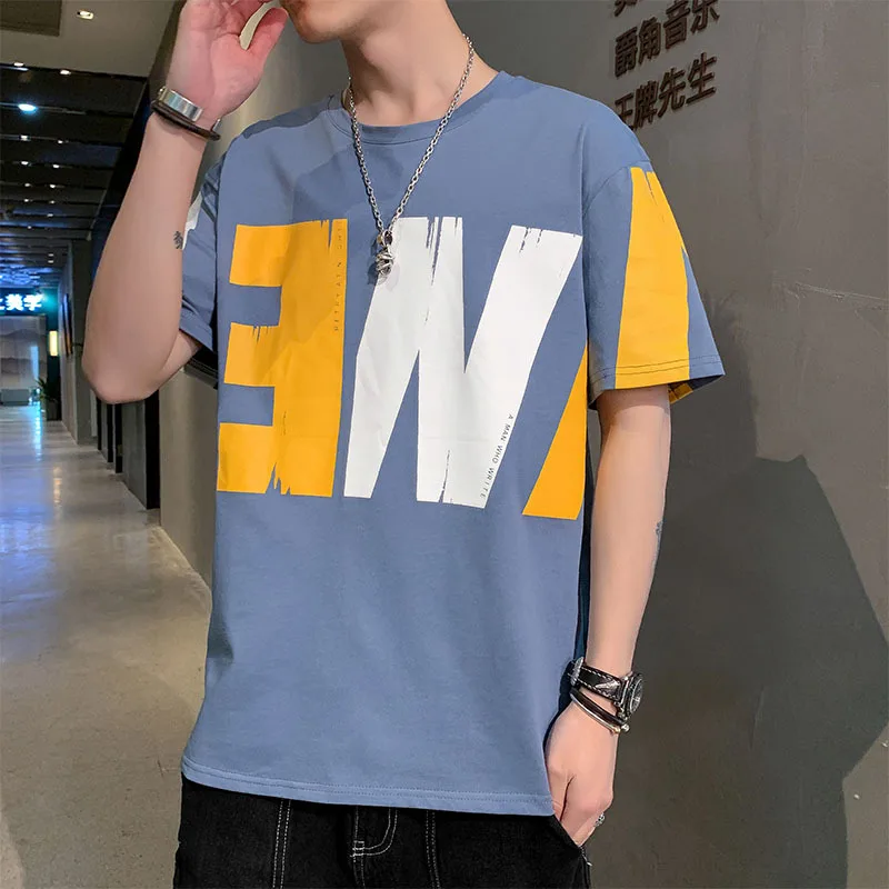 

This Is The New Fashion Casual Loose Large Size Men's T-Shirt For The Summer Of 2021. Everyday All-Match Trend Student T-Shirt