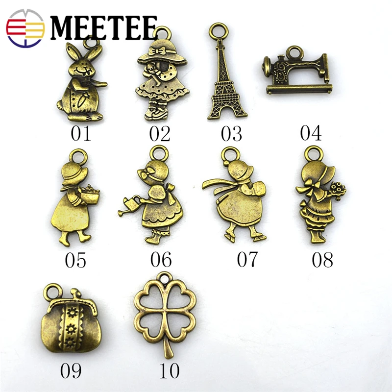 10 шт. Meetee античная бронза мультфильм молния головы сплава кулон повесить DIY молния съемник ручной работы для одежды Запчасти Аксессуары G6-2