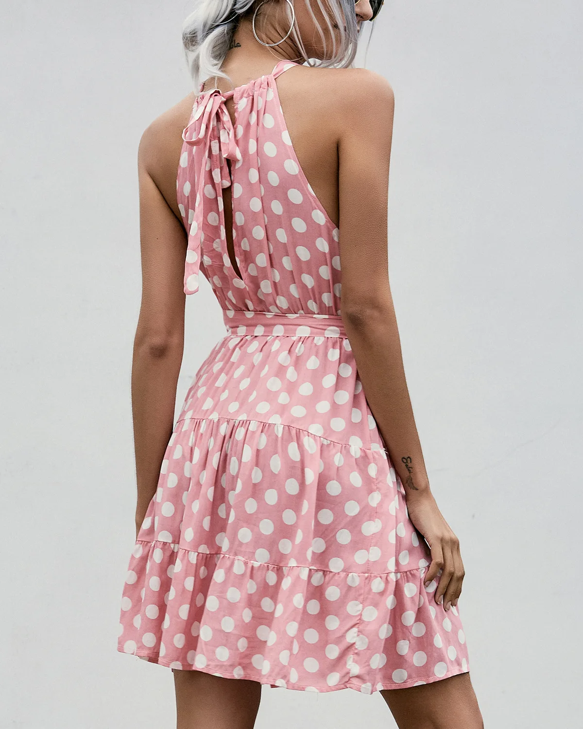 

Tmwevn Summer Sexy Polka Dot Print Dress