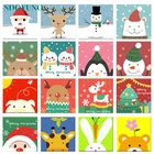 SDOYUNO Рождественский подарок для детей картины по номерам раскраска по номерам декор для дома рисование по номерам  для детей цифровая живопись 20x20 см Бескаркасный конструктор сделай сам