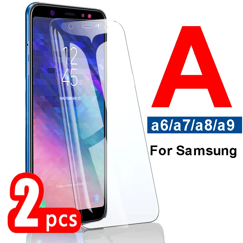 Защитное стекло лист для samsung galaxy a6 a7 a8 a9 plus 2018 бронированный закаленное защитное a