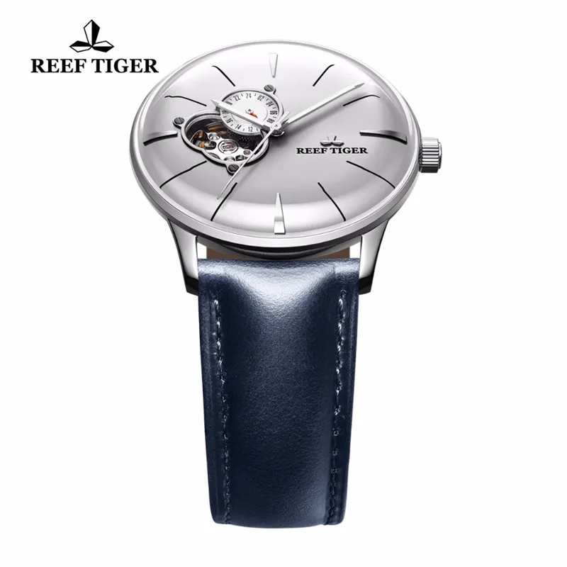 Reef Tiger бренд Tourbillon циферблат светящийся указатель автоматические часы топ
