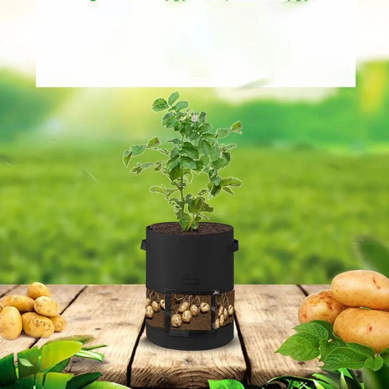 

New Potato Plant Grow Bags with window home garden pot greenhouse Vegetable Growing Bags jardin Vertical Garden Bag planter