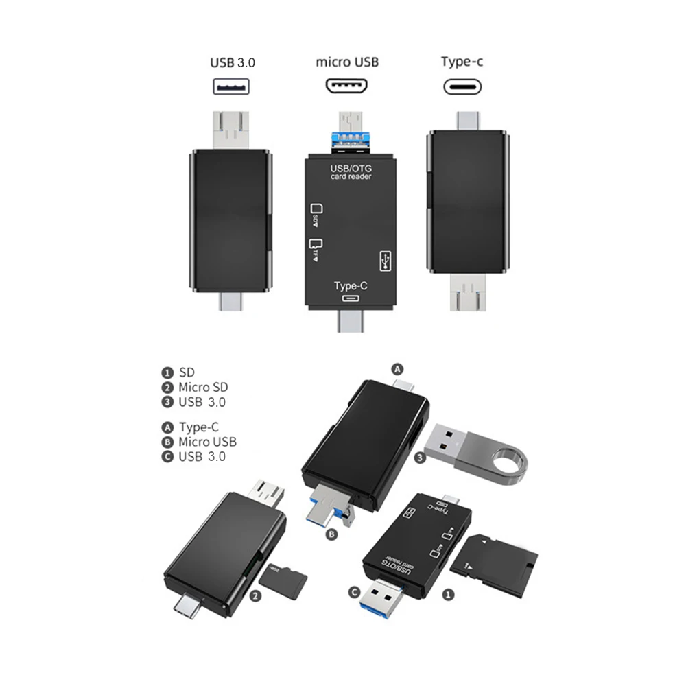 Android USB2.0 многофункциональное устройство для чтения карт Тип-C Micro Usb адаптер