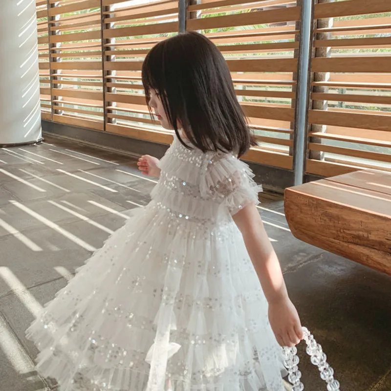 Летнее платье для девочек сетчатая пышная фатиновая юбка с изображением ангела