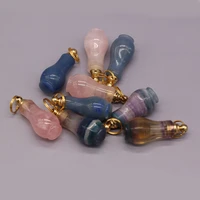 new style hot sale natural stone perfume bottle pendant vase shaped semi precious for jewelry making diy necklace accessory