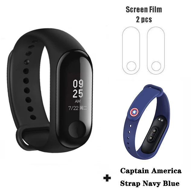 xiaomi mi band 3 ми бэнд Сяо mi Группа 3 Смарт-браслет Фитнес браслет большой Сенсорный экран OLED сообщение сердечного ритма время Smartband смарт браслет шагомер умный здоровье здоровья пульсометр смарт часы - Цвет: Navy Blue Strap