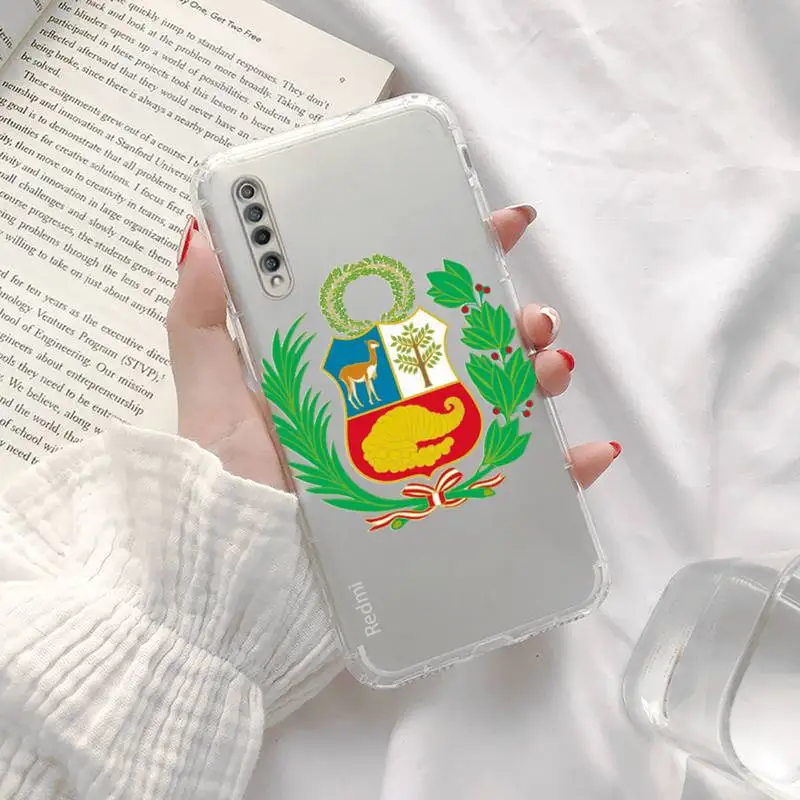 

Peru flag Phone Case Transparent For Xiaomi Redmi K30 10T 10X 9 9A 8 8A 7 7A 6 K40 T S PRO 5G