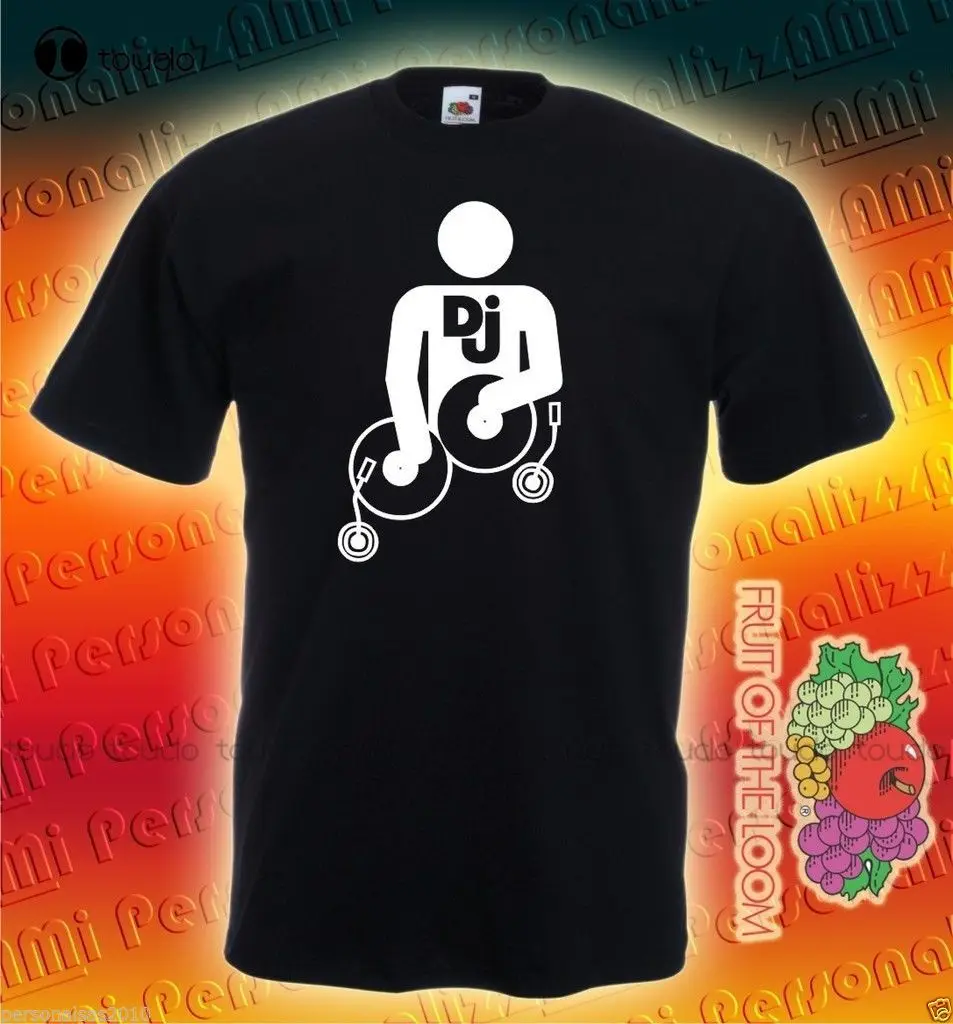

Новинка, забавная повседневная мужская уличная одежда, Женская Футболка Dj Deejay с музыкальным диском, T658, милые футболки на заказ, унисекс, женская футболка
