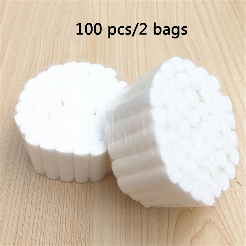 

100pcs/2bags Dental Surgical Cotton Rolls Disposable Tooth Gem High-purity Cotton Roll Dentist Materials