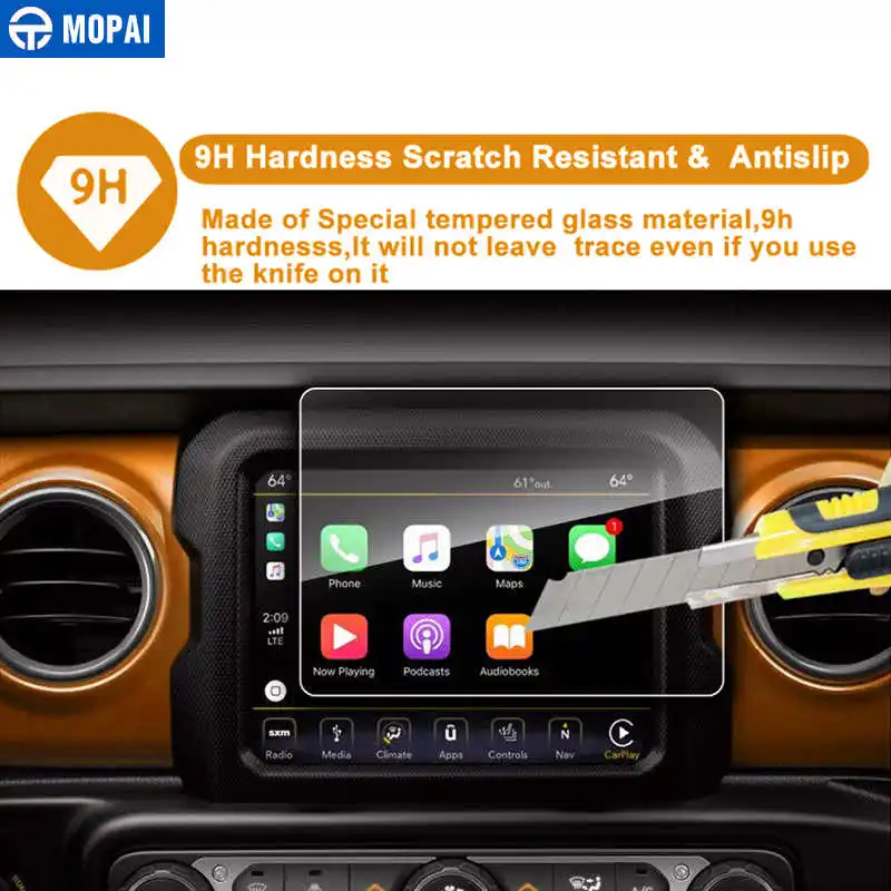 MOPAI автомобильные наклейки для Jeep Wrangler JL 2018 + 7 дюймов GPS навигация защита экрана