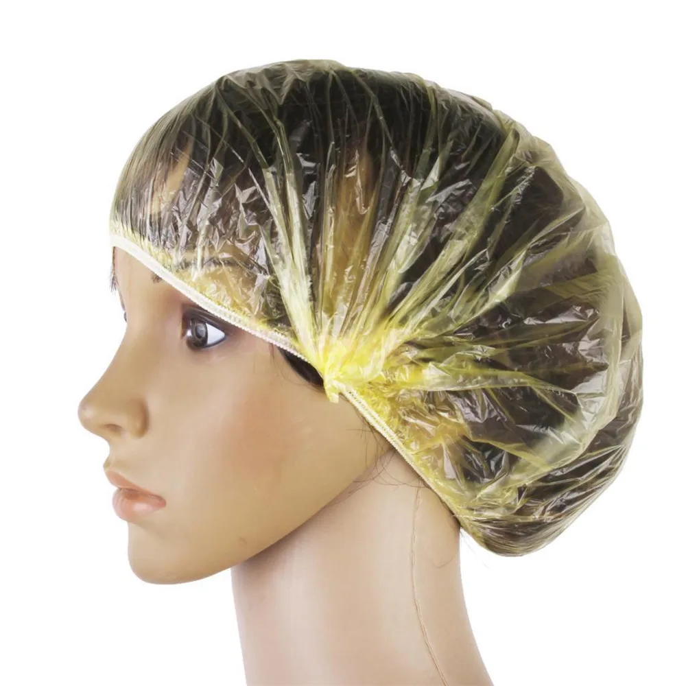 Одноразовая прозрачная эластичная шапочка для парикмахерской 100