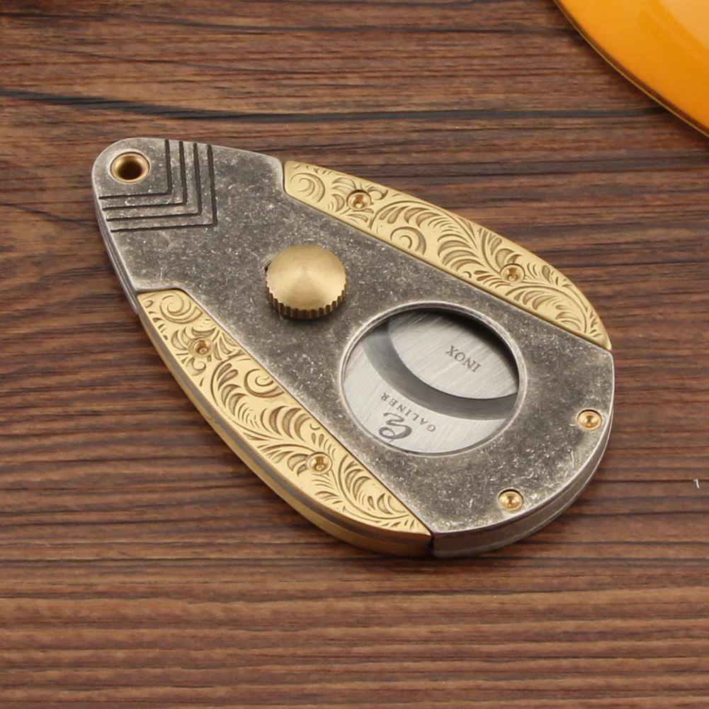 

Galiner Luxury Cigar Cutter Knife Double-Edged Stainless Steel Cigar Guillotine Scissors Travel Portable Cigar Cutter