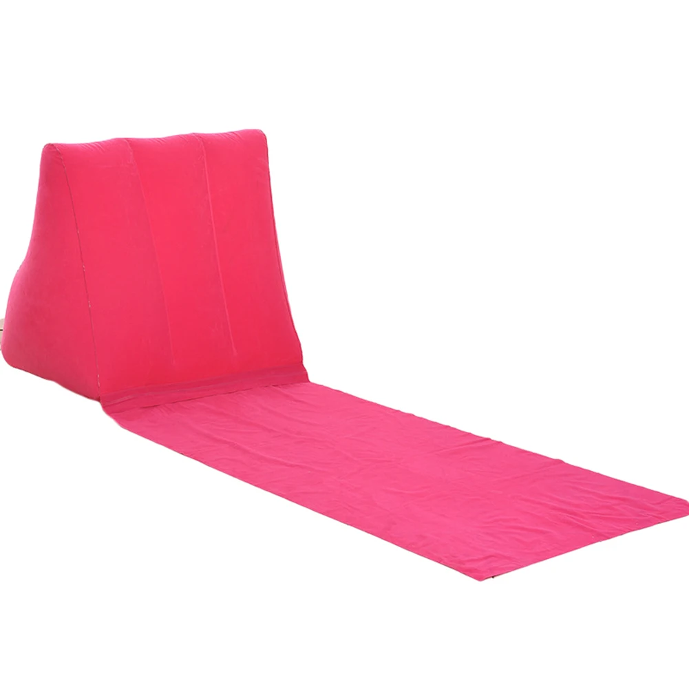 Inflatable Beach Mat Chair Festival Camping Leisure Lounger Back Pillow Cushion For Sunbathing | Спорт и развлечения