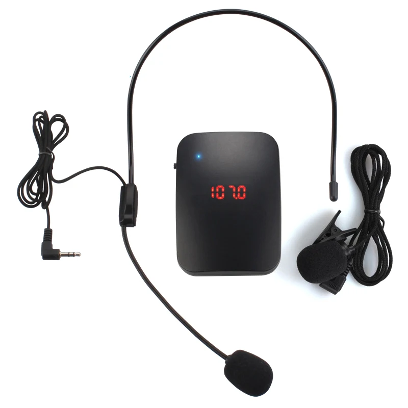 

Wireless Microphone FM Radio Transmitter Headset Collar Tour Guide Clip On Bluetooth Microphone Speech Amplifier Booster