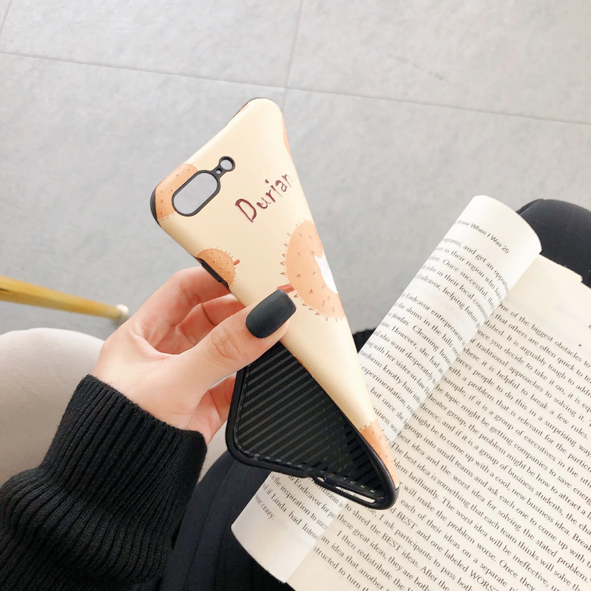 

INS Korean Style Cute Durian Cat Phone Case iPhone Drop-Resistant Phone Soft Case Fashion Phone Protective Case