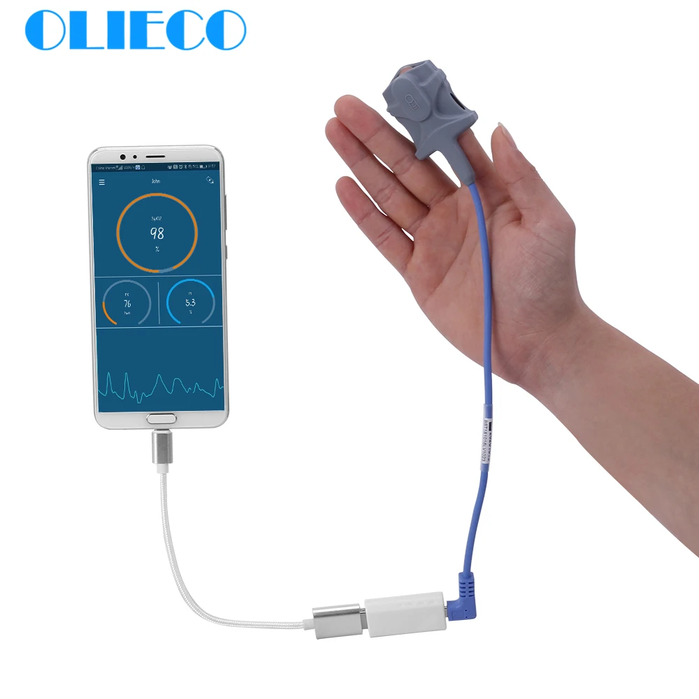 1 датчик USB пальцевой Пульсоксиметр для телефона Android с функцией OTG для взрослых и детей SpO2 PR Oximetro сна пульсометр