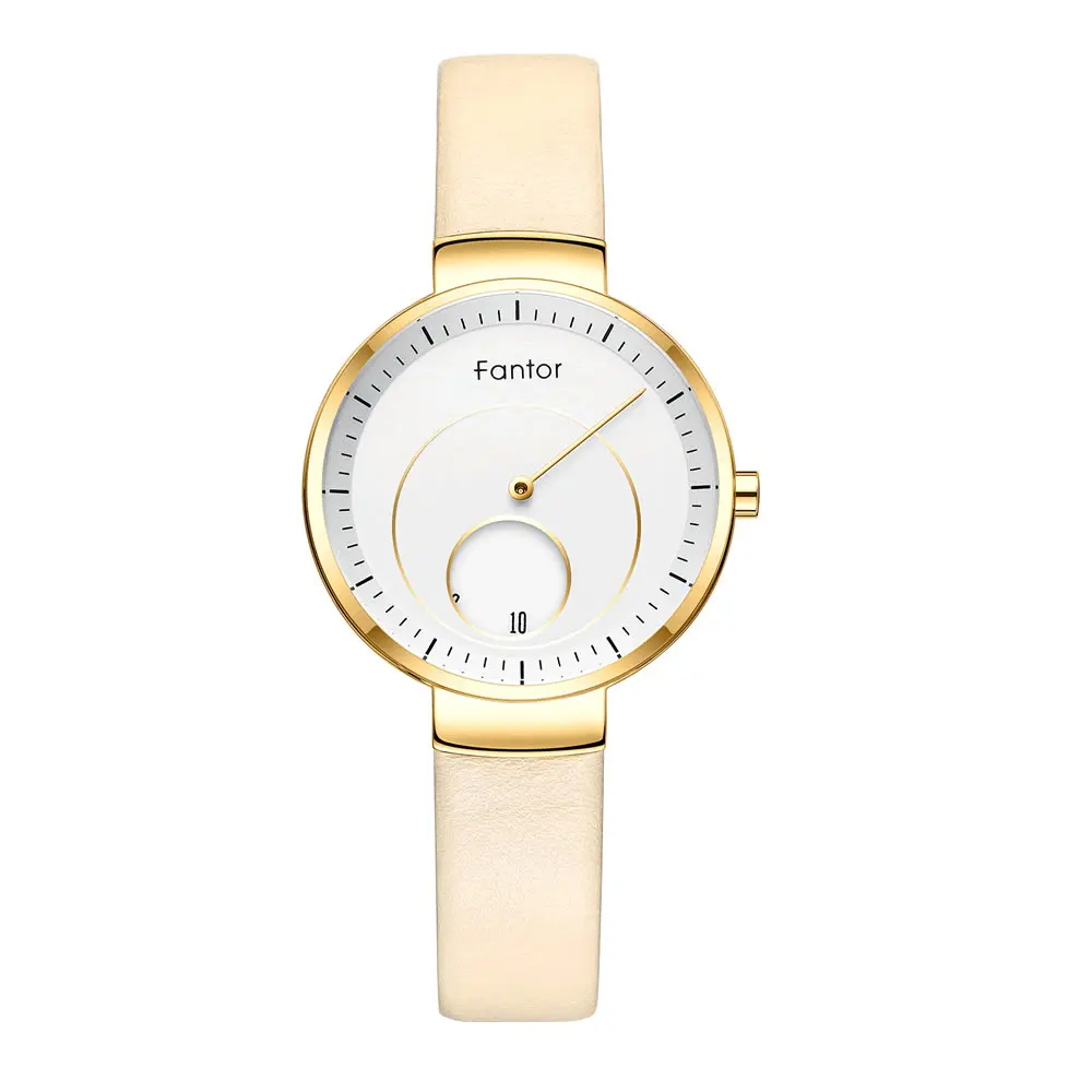 Fantor женские часы люксовый бренд циферблат кожа montre femme женские наручные часы водонепроницаемые relogio feminino - Цвет: yellow