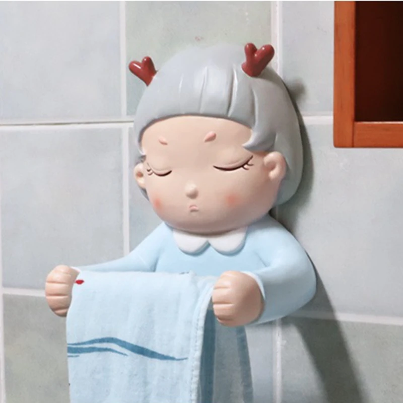 Вешалка для туалетной бумаги без перфорации с мультяшным рисунком подвесная