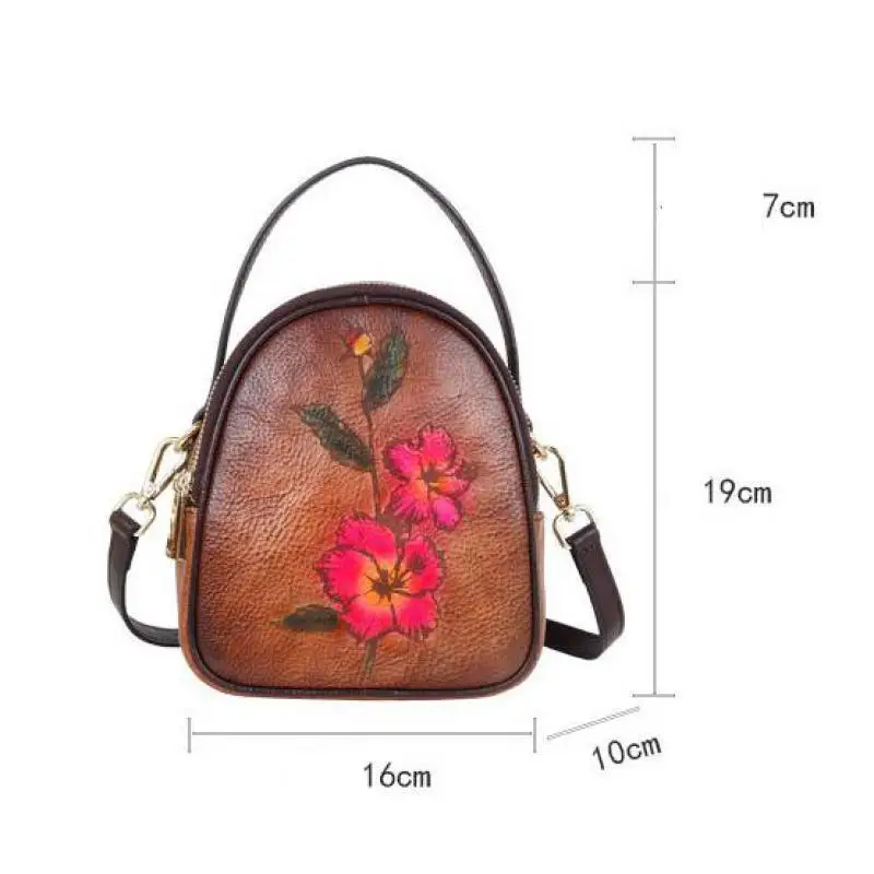 

YourSeason Women's Retro Hand Painted Shoulder Crossbody Bags 2021 Casual Genuine Leather Female Barrel-shaped Ladies Handbags