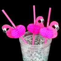 50pcs flamingo decoration straw wedding party supplies bendable flamingo cocktail drinking straws kitchen barware accessories