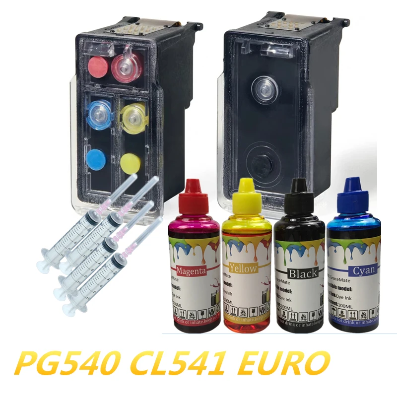 Красящие чернила 400 мл с многоразовым картриджем PG540 CL541 для Canon PIXMA Mg3250 MG3255 MG3550 MG4100