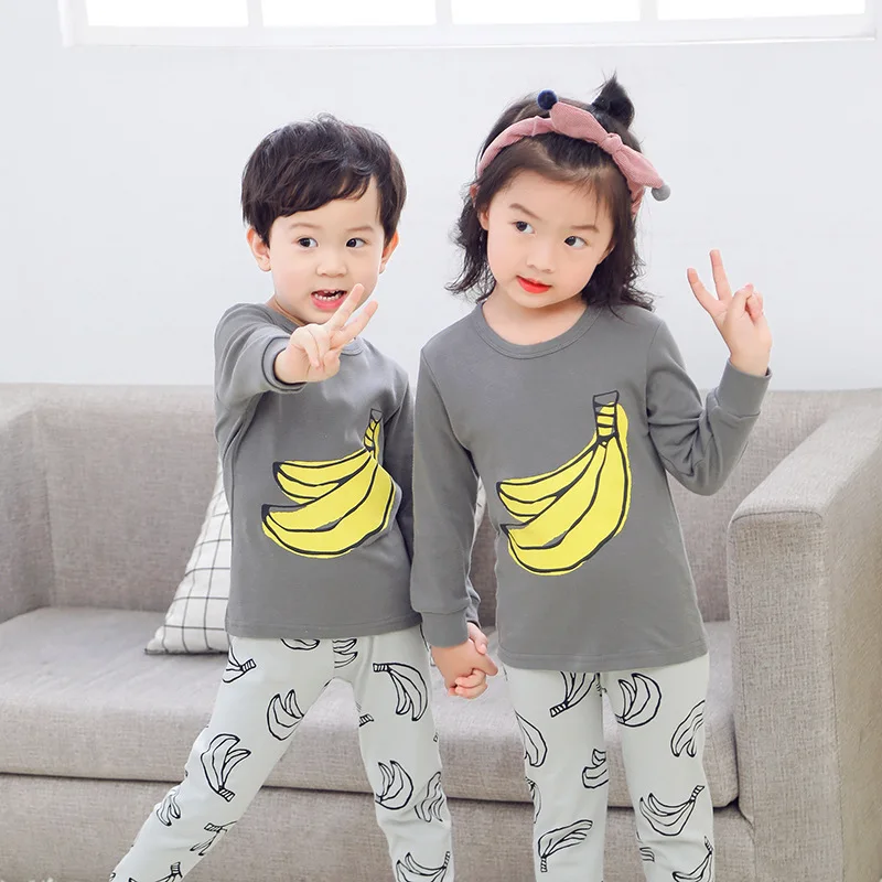 

Spring Autumn Long Sleeve Pajamas For Children Cotton Pajama Set Cartoon Animal Clothing Set Baby Pyjamas Pijamas Suit Sleepwear