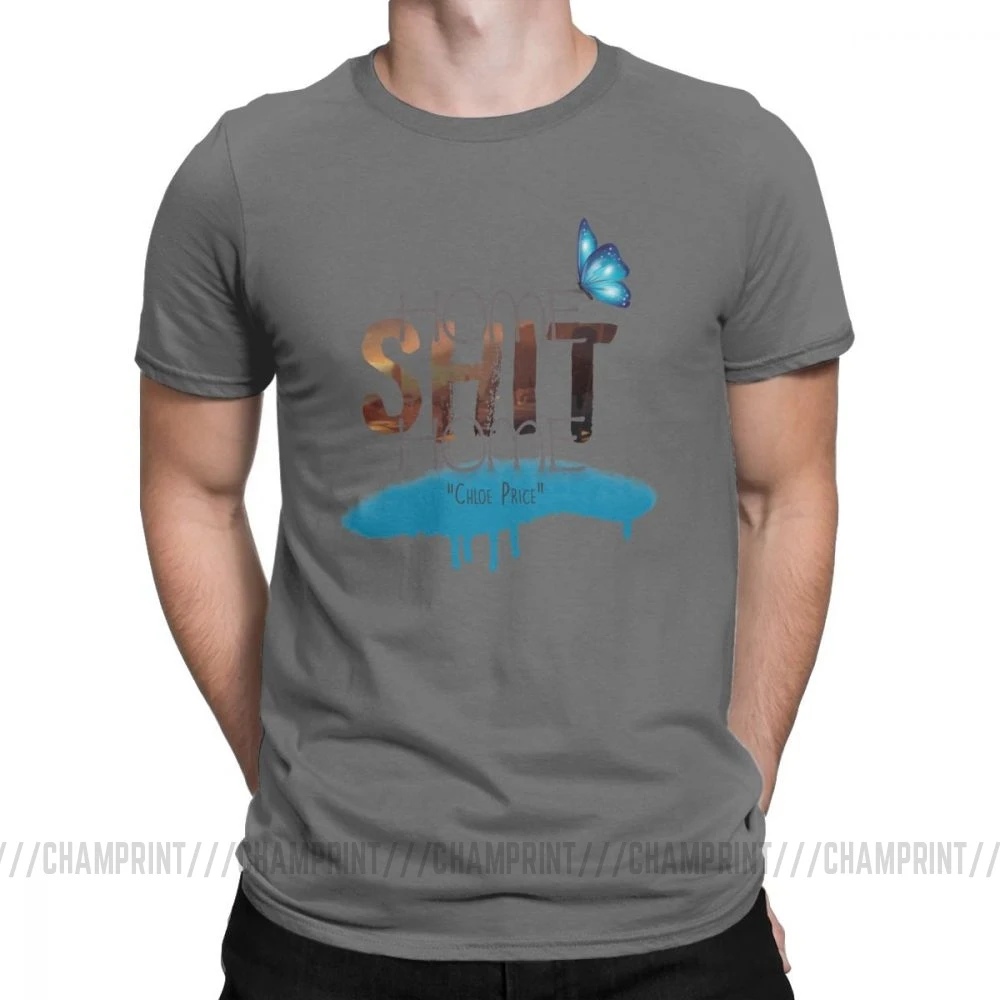 Home Shit Home Life Is Strange мужские футболки, винтажные футболки с коротким рукавом и круглым вырезом, футболка из чистого хлопка, одежда для вечеринок - Цвет: Темно-серый