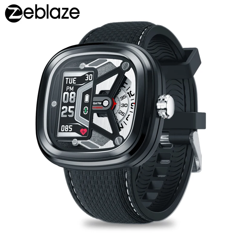Смарт-часы Zeblaze Hybrid 2 с пульсометром водонепроницаемость 50 м 0 96 дюйма IPS мужские |