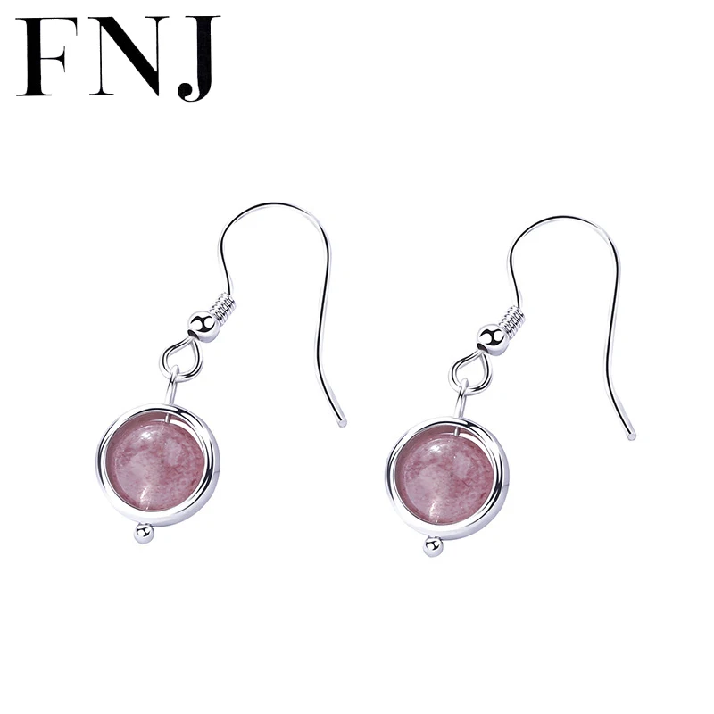 FNJ 925 серебряные серьги с клубникой и кварцем для женщин ювелирные изделия новые