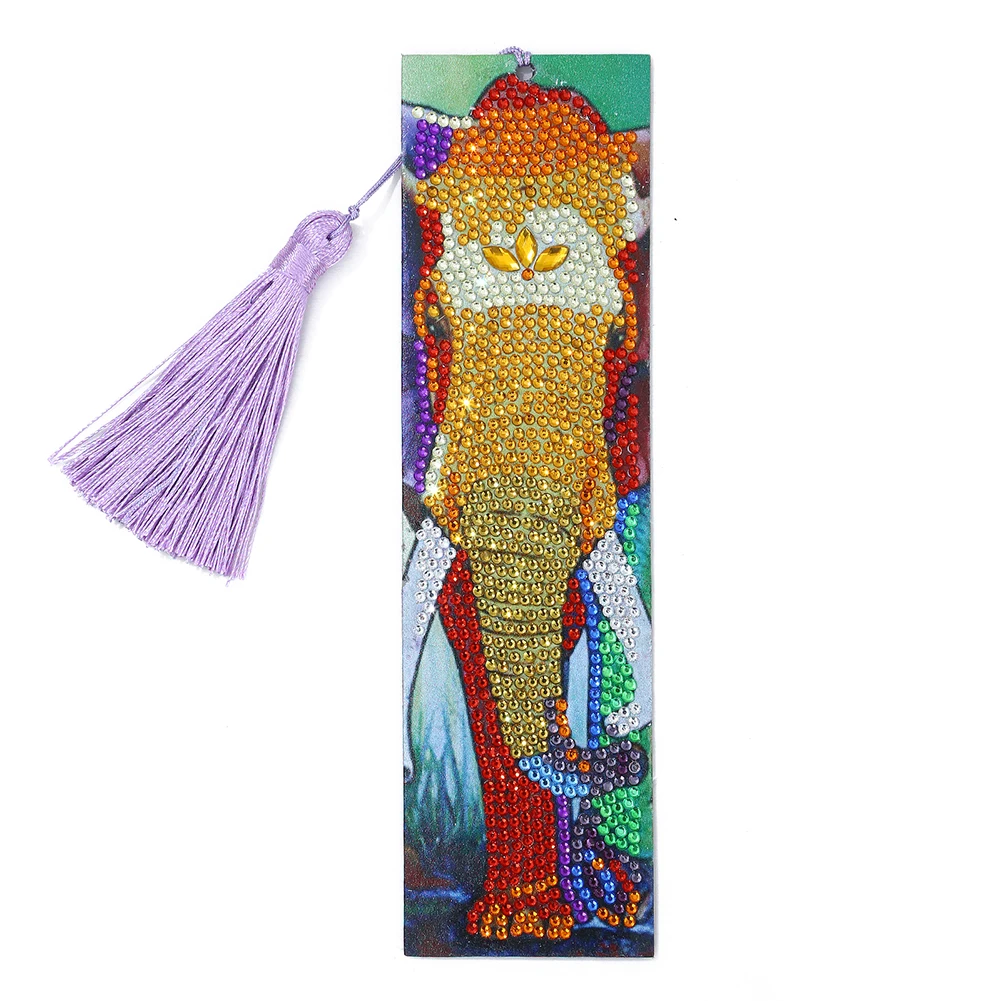 

5D DIY Diamond Painting Bookmark Rhinestone Special Shaped Leather Book Marks with Tassel Art Mosaic Kit Craft Decoration