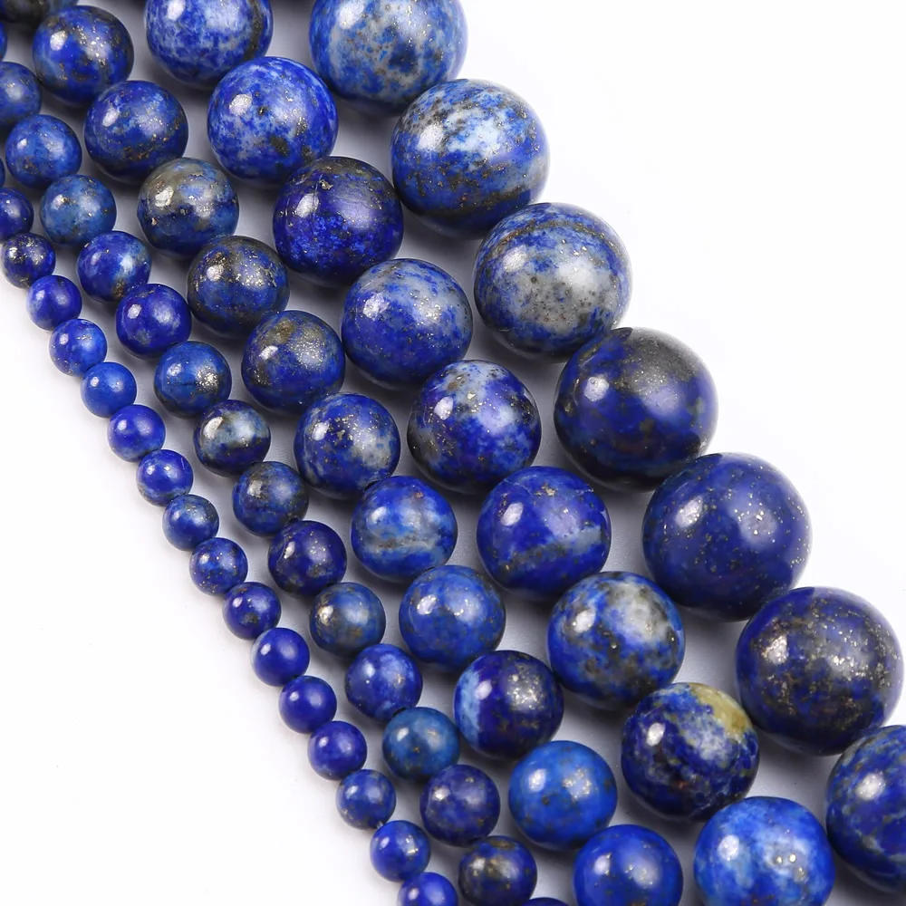 Lapis Lazuli Натуральный камень Бусины черная лава аметисты Синий Песок Лазурит Круглые Свободные Распорки бусины для самостоятельного изготовления ювелирных изделий 4-12 мм - Цвет: Lapis Lazuli