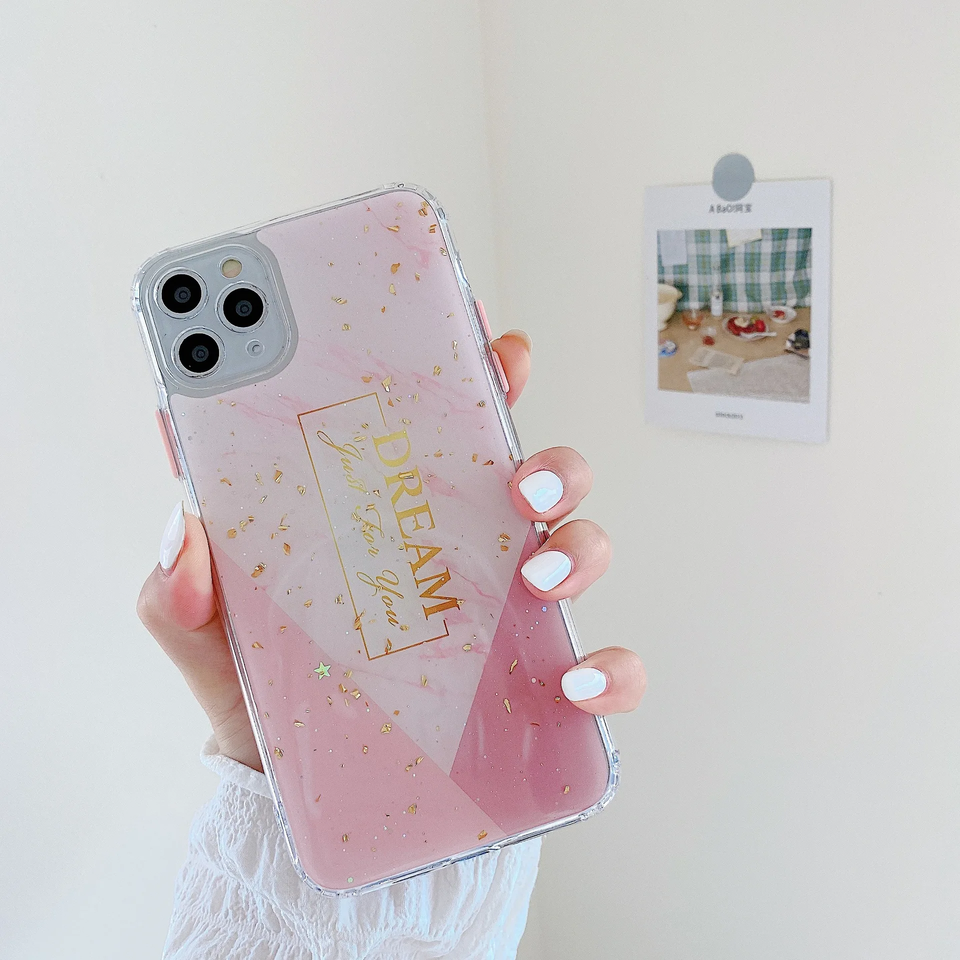 

Personalized & Creative Dazzling Pink Marble Phone Shatter-Resistant Sleeve Women iPhone 11 Case iPhone 7 Case