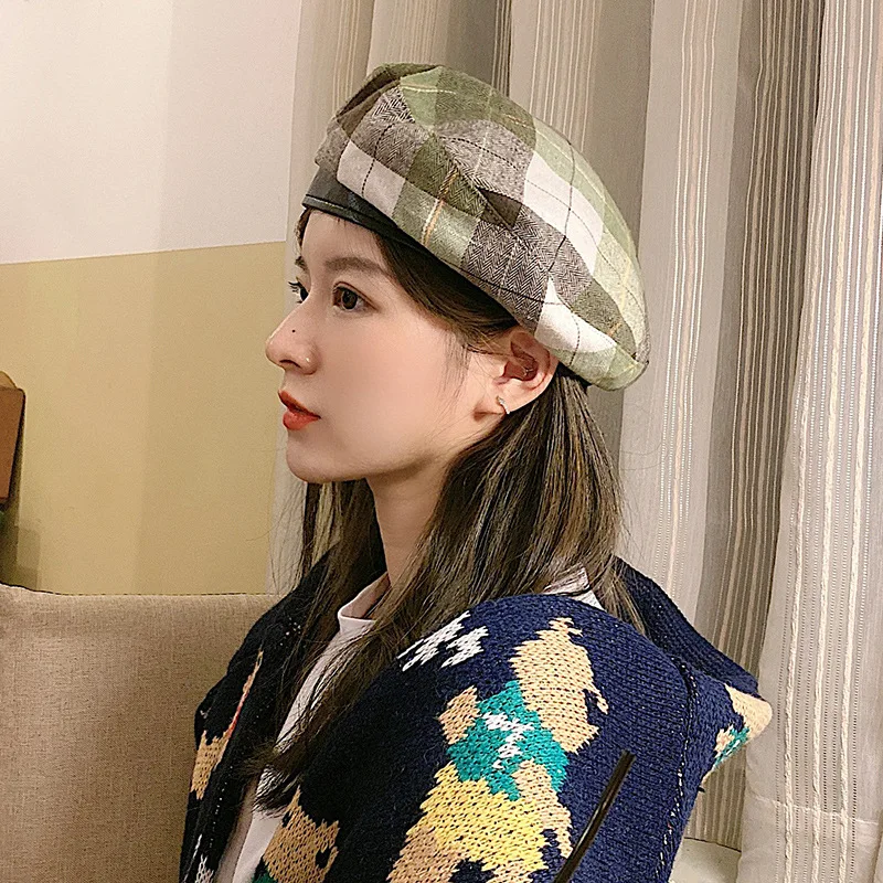 Берет женский летний тонкий дышащий Черный Ретро корейский японский художник